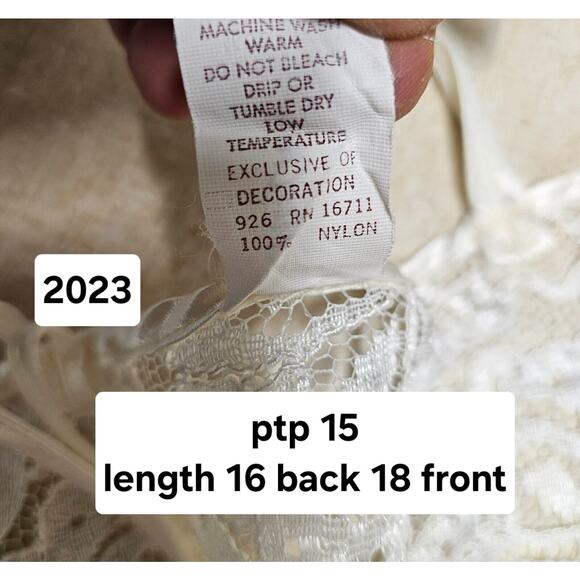 Vintage Tres Chic Ivory White Camisole Size Small Medium Bridal Coquette Dainty - Picture 6 of 6
